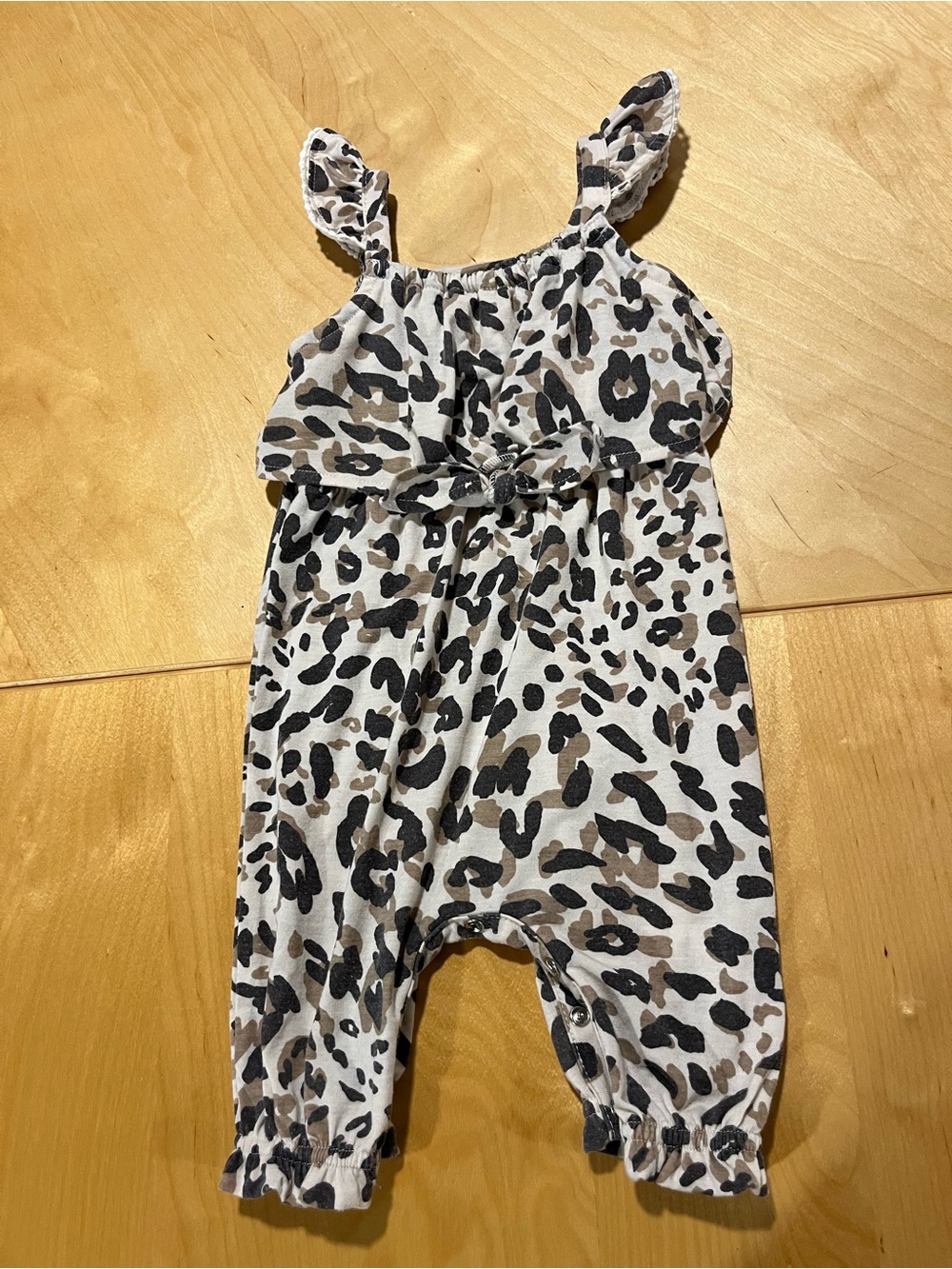 Jessica Simpson Leopard Print Ruffle Strap Romper - Brown & Black